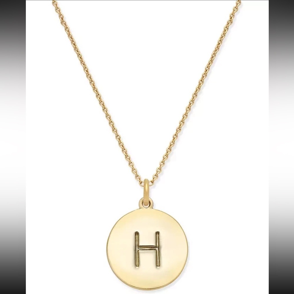 Kate Spade New York Initial Pendant Necklace H Gold - Picture 1 of 2